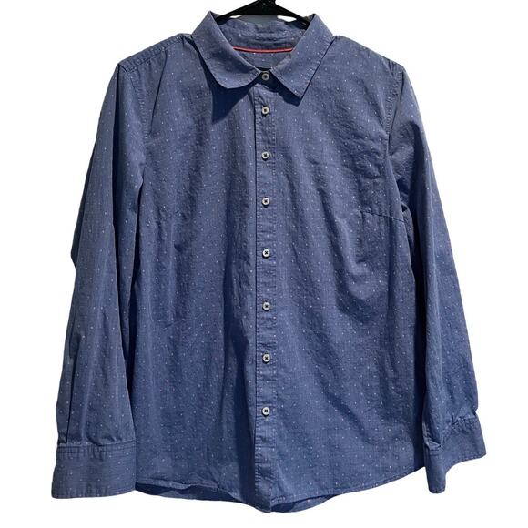 Talbots button up shirt womens size large blue long sleeve - Picture 1 of 5